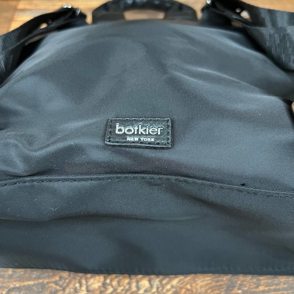 BOTKIER New York Black Mini Trigger Backpack Adjustable Straps Nylon Leather Bag - Picture 7 of 8
